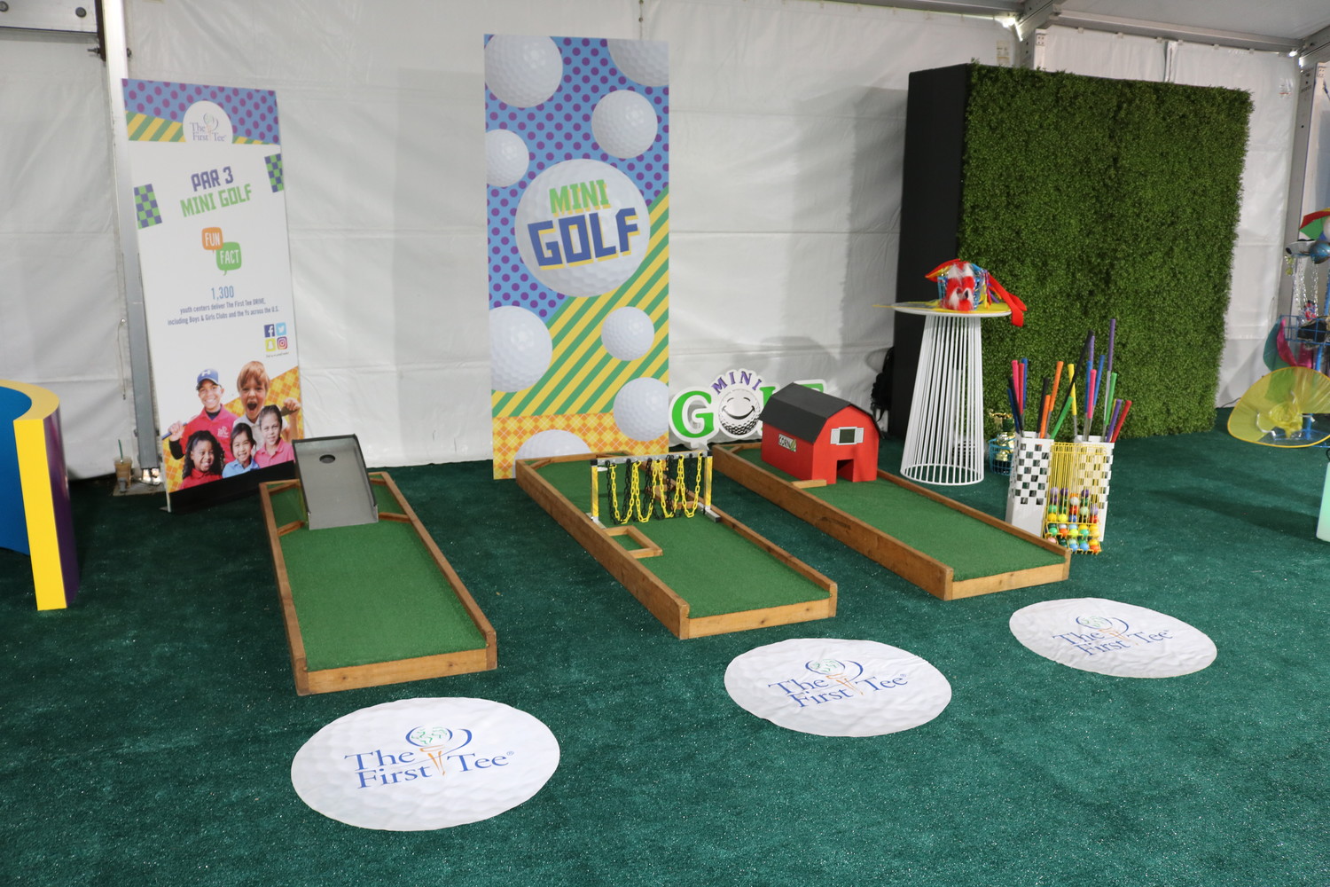 Located in The McKenzie Noelle Wilson Foundation Kid Zone, the First Tee Experience features several fun golf-related activities for kids.